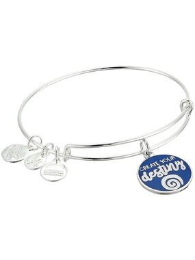 Alex and Ani ‘Create Your Destiny’ Charm Bangle Bracelet - Silver & Blue